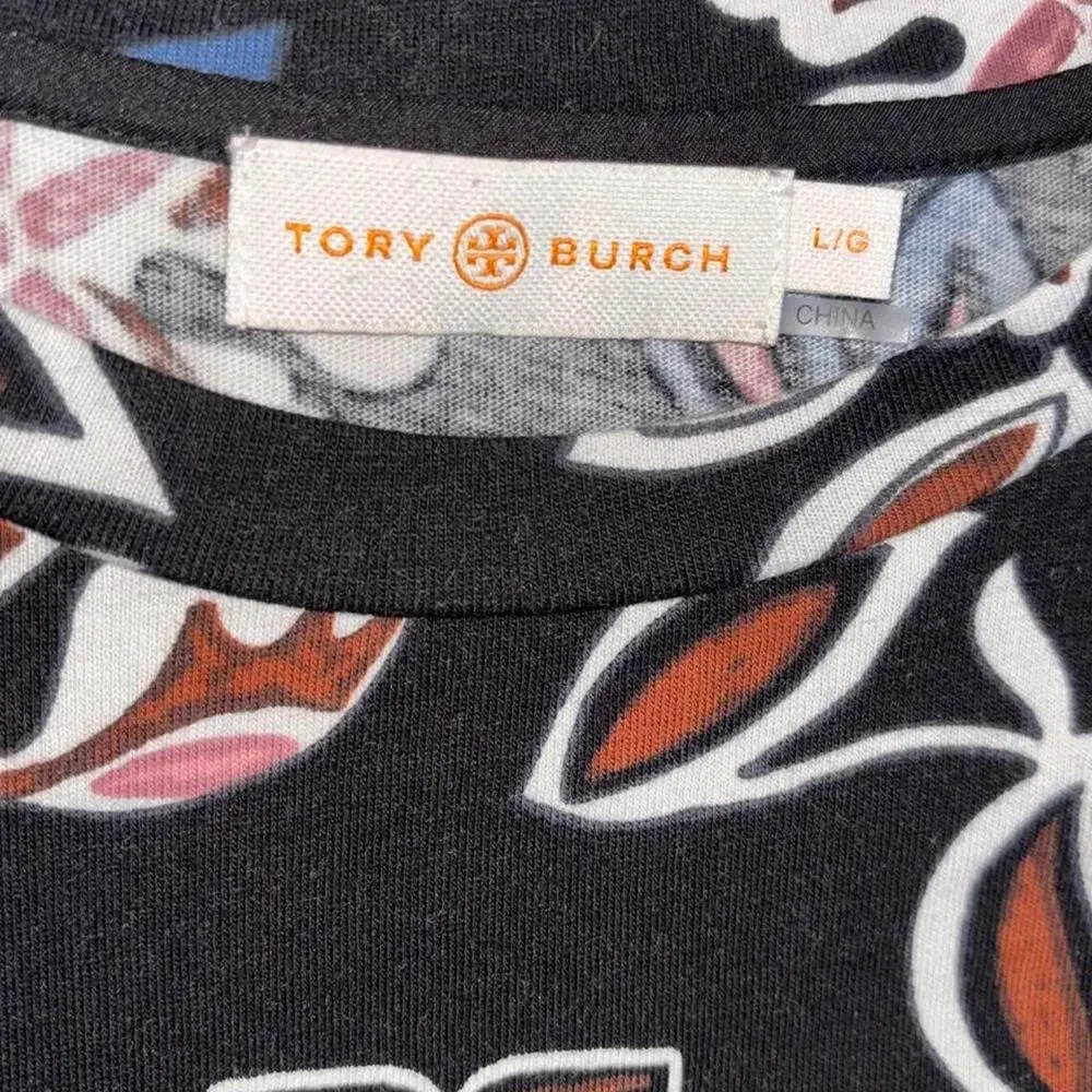 Tory Burch size large floral print cotton top size L